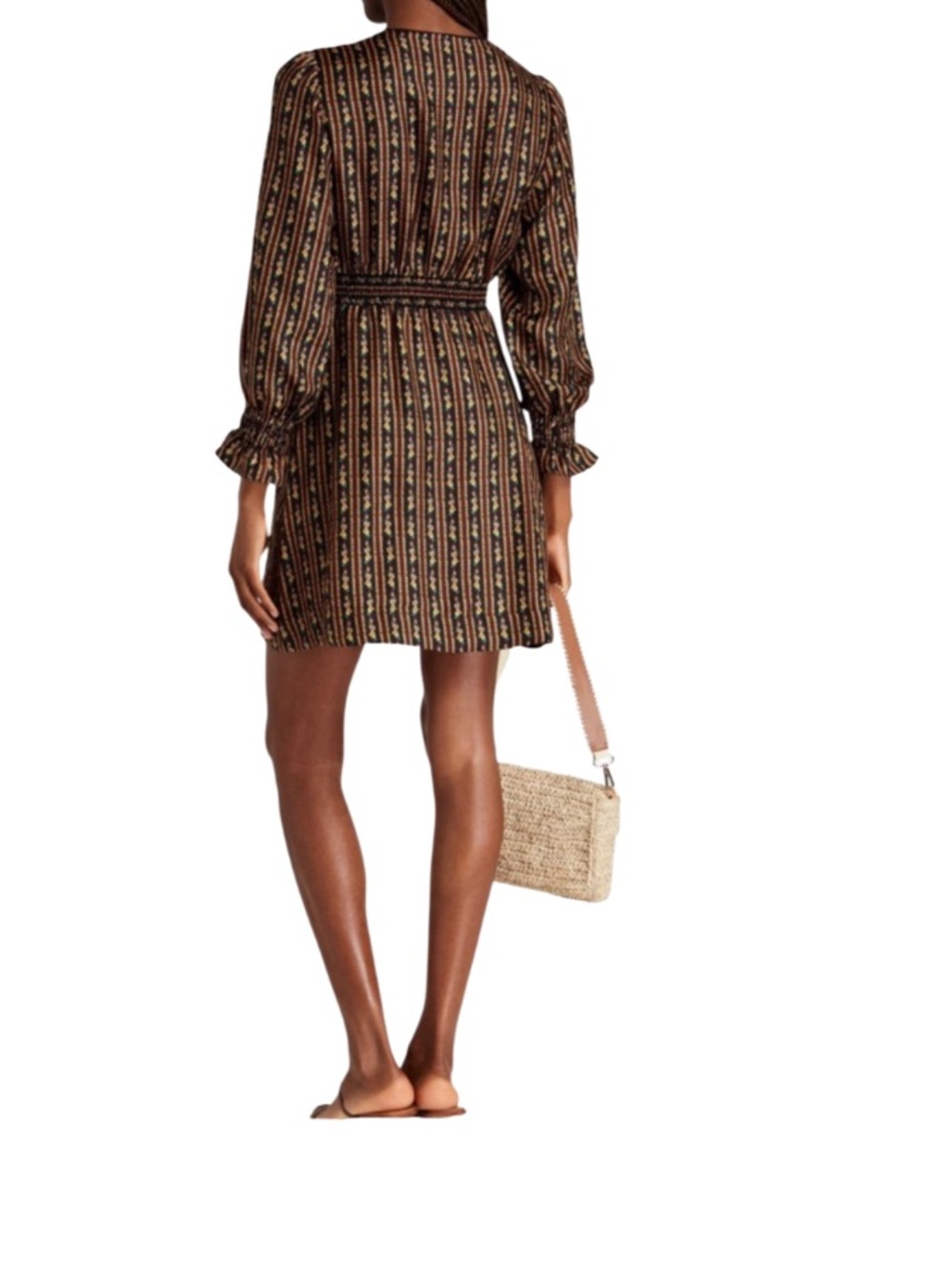 SANDRO Karma Floral-print silk- mini dress florals button up Size 34/ US 2 NWT - Picture 8 of 13